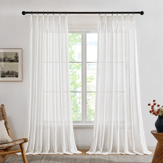 Eunice Turkish Rustic Heavy Linen Sheer Curtains - Deconovo US