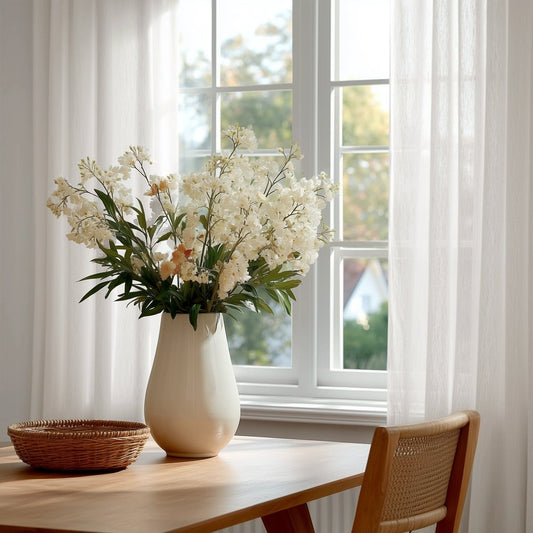 Hannah Wool Blend Herringbone Custom Sheer Curtains - Deconovo US