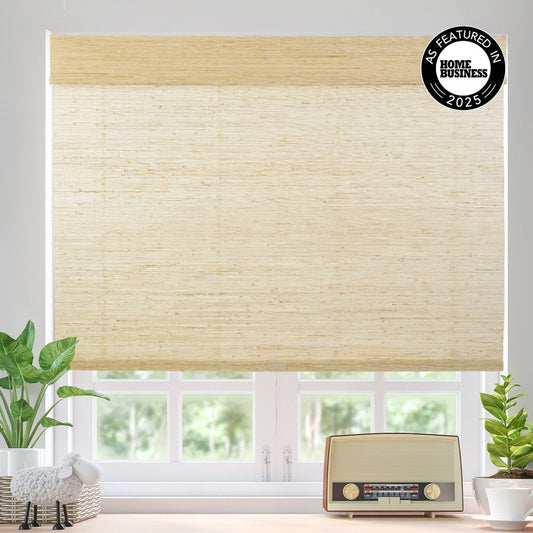 Millie Custom Natural Ramie Bamboo Woven Shades - Deconovo US