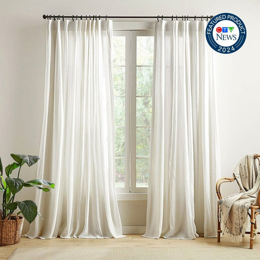 Olivia Custom Linen Blackout Curtains - Deconovo US