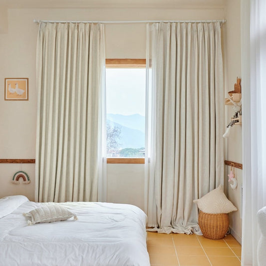 Zuri Custom South African Linen Blend Blackout Curtains - Deconovo US