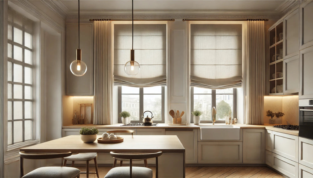 How to Choose the Perfect Roman Shades for Your Kitchen Windows - Deconovo US