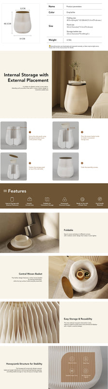 Papercraft Side Table | Modern Foldable Accent Furniture – Deconovo US