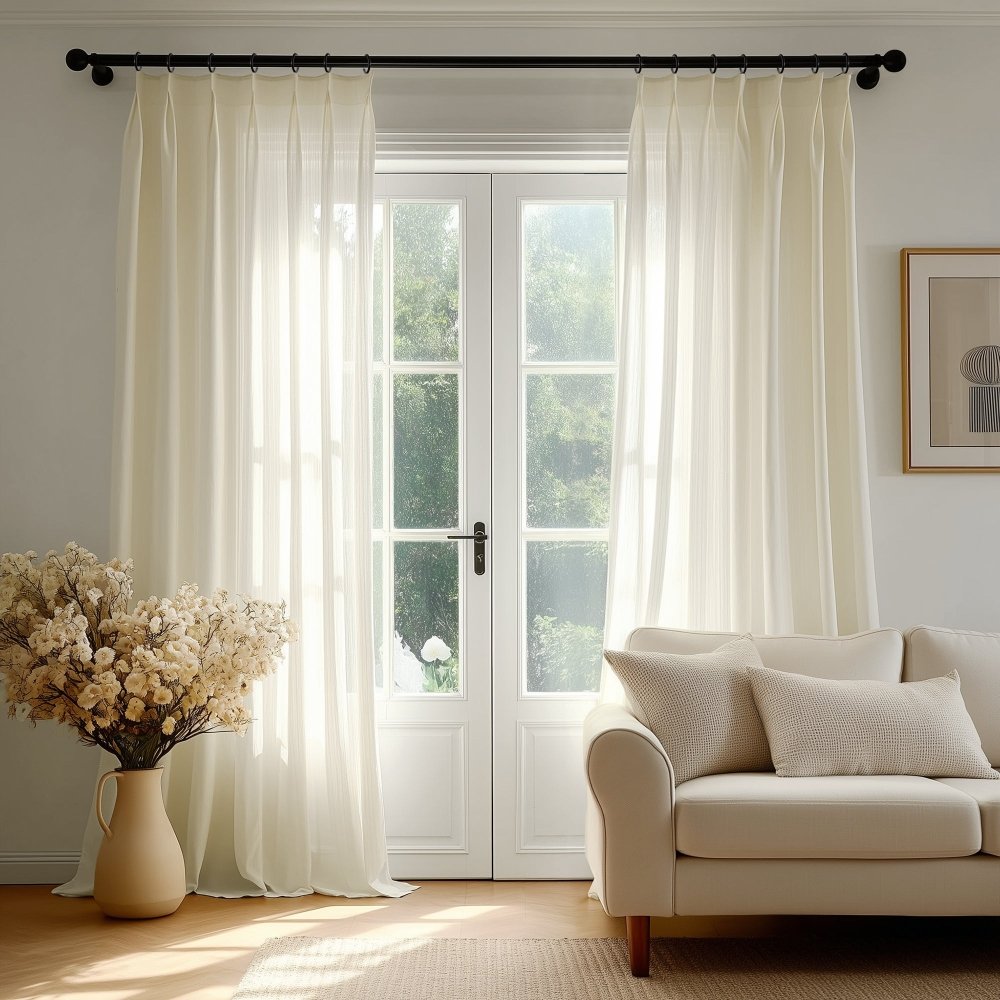 Agnes Vertical Textured Custom Sheer Curtains - Deconovo US