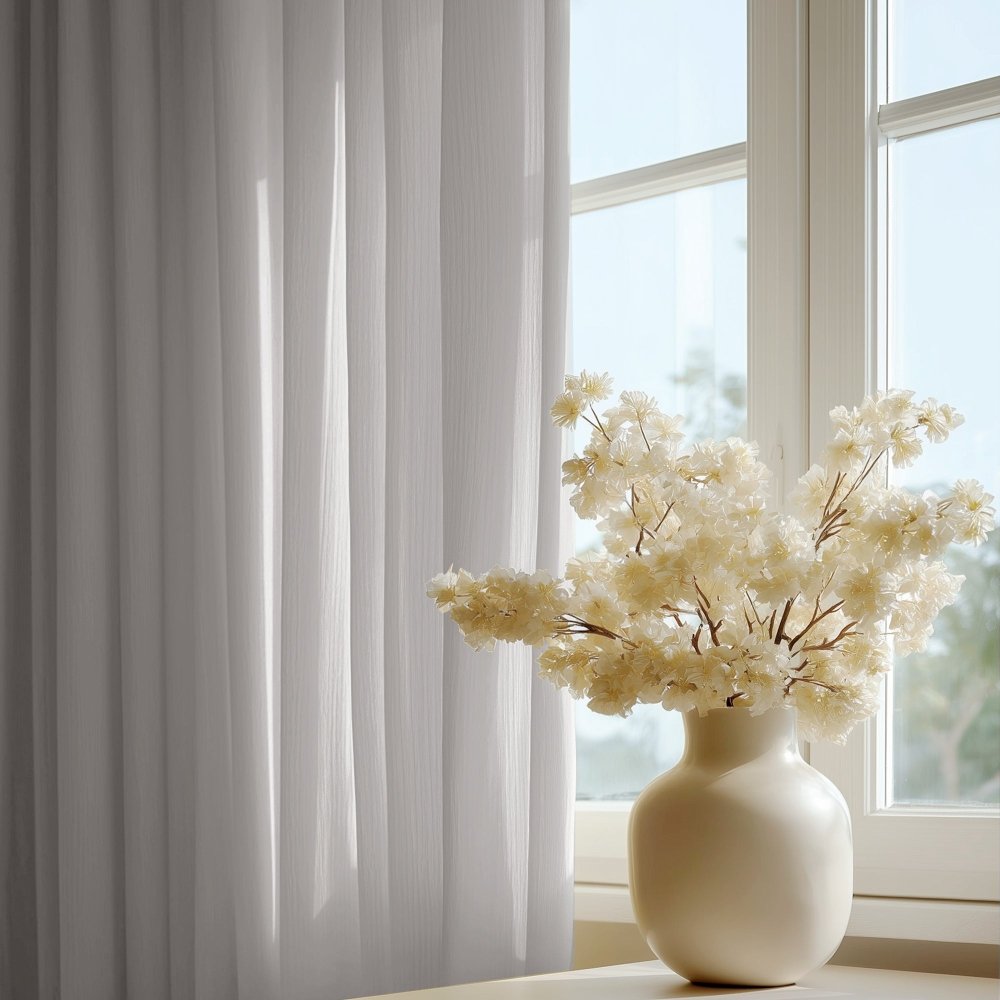 Agnes Vertical Textured Custom Sheer Curtains - Deconovo US