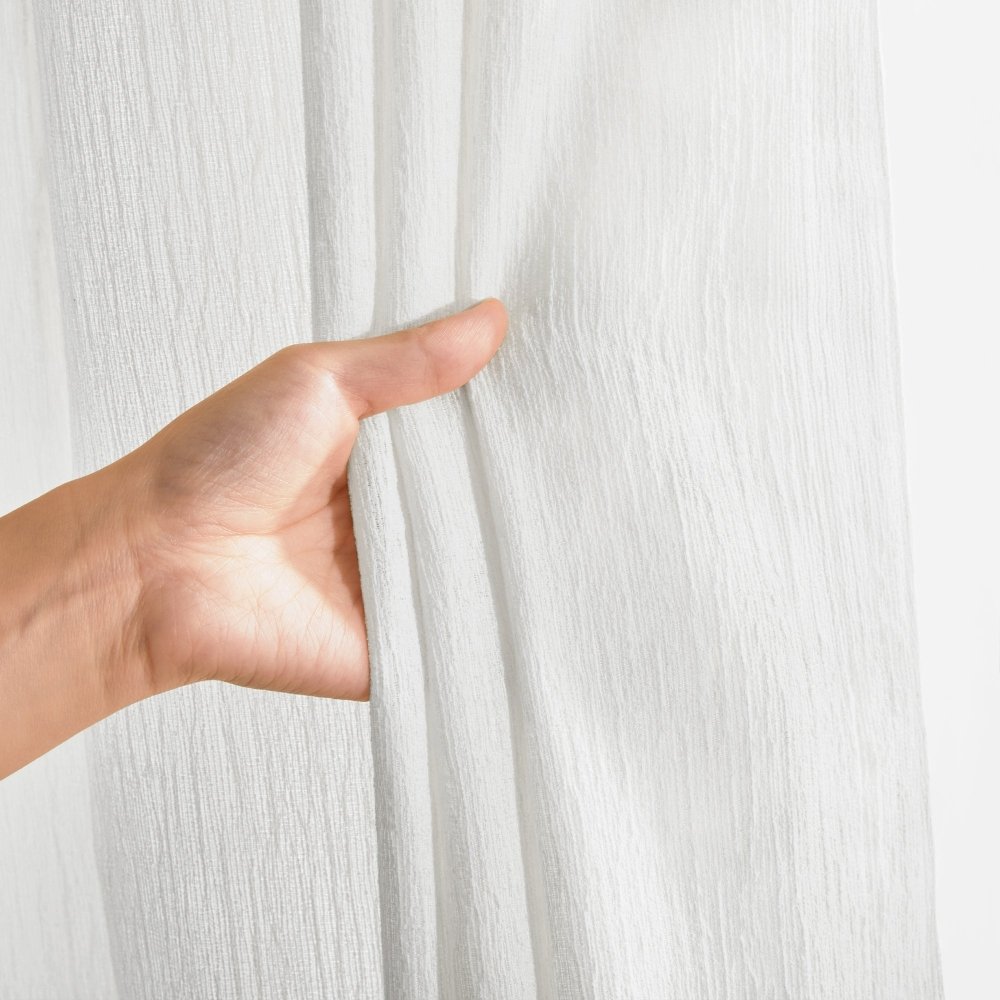 Agnes Vertical Textured Custom Sheer Curtains - Deconovo US