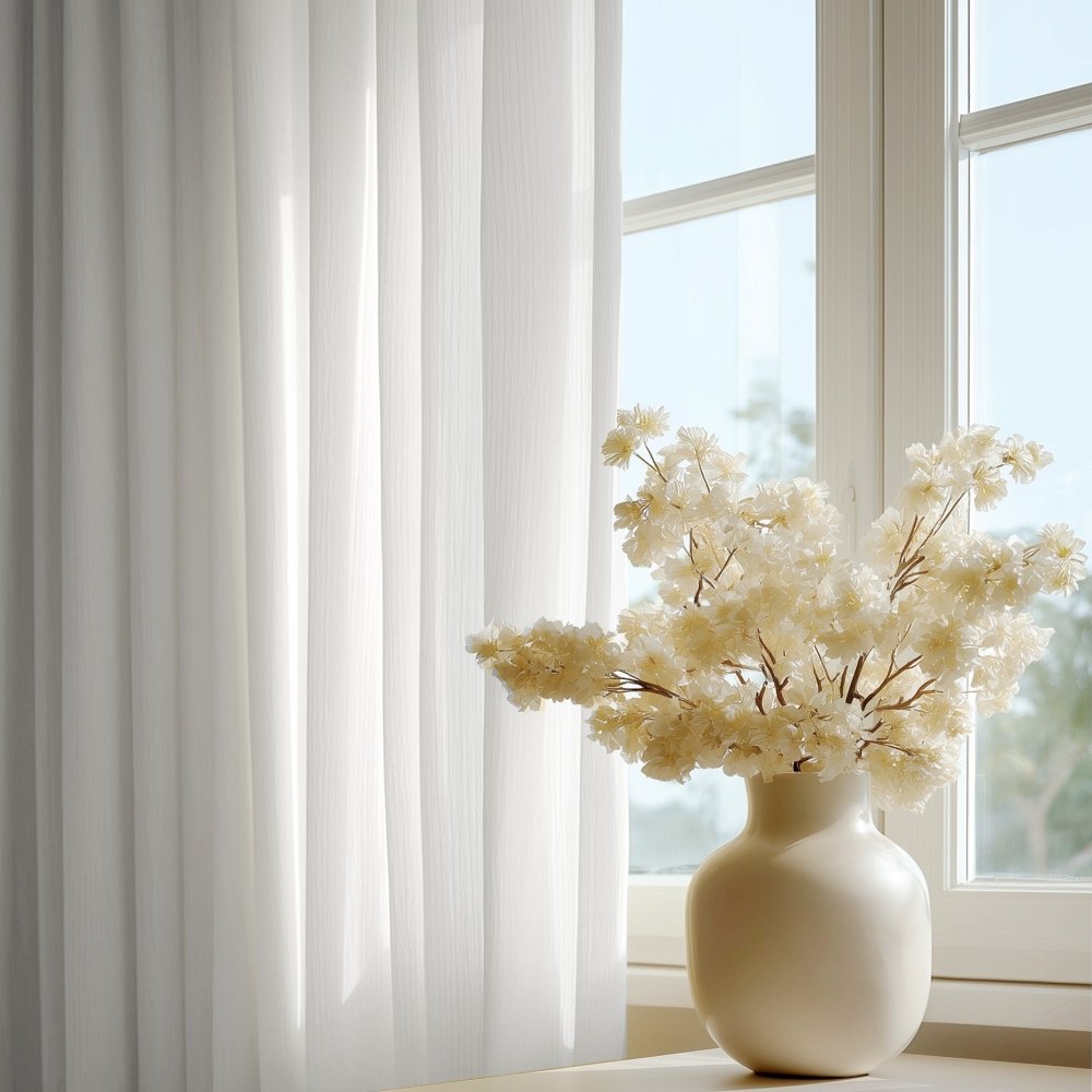 Agnes Vertical Textured Custom Sheer Curtains - Deconovo US