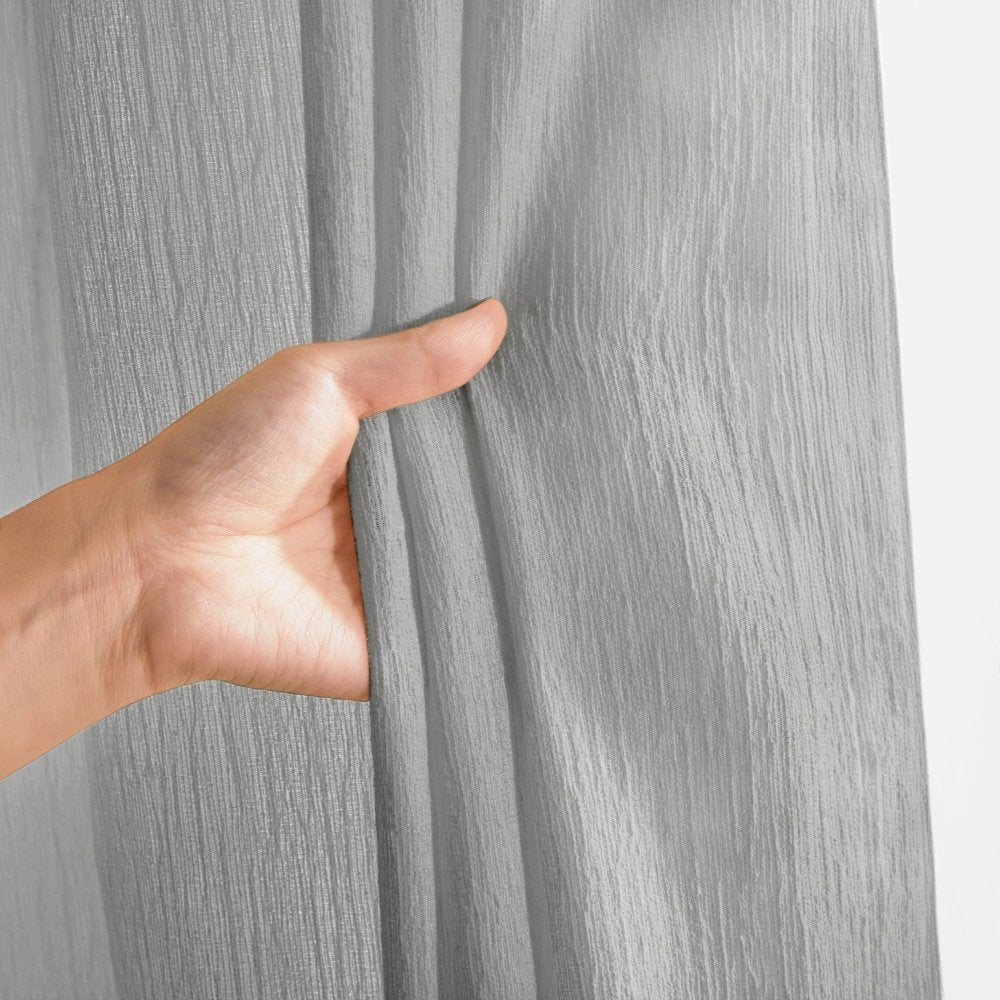 Agnes Vertical Textured Custom Sheer Curtains - Deconovo US