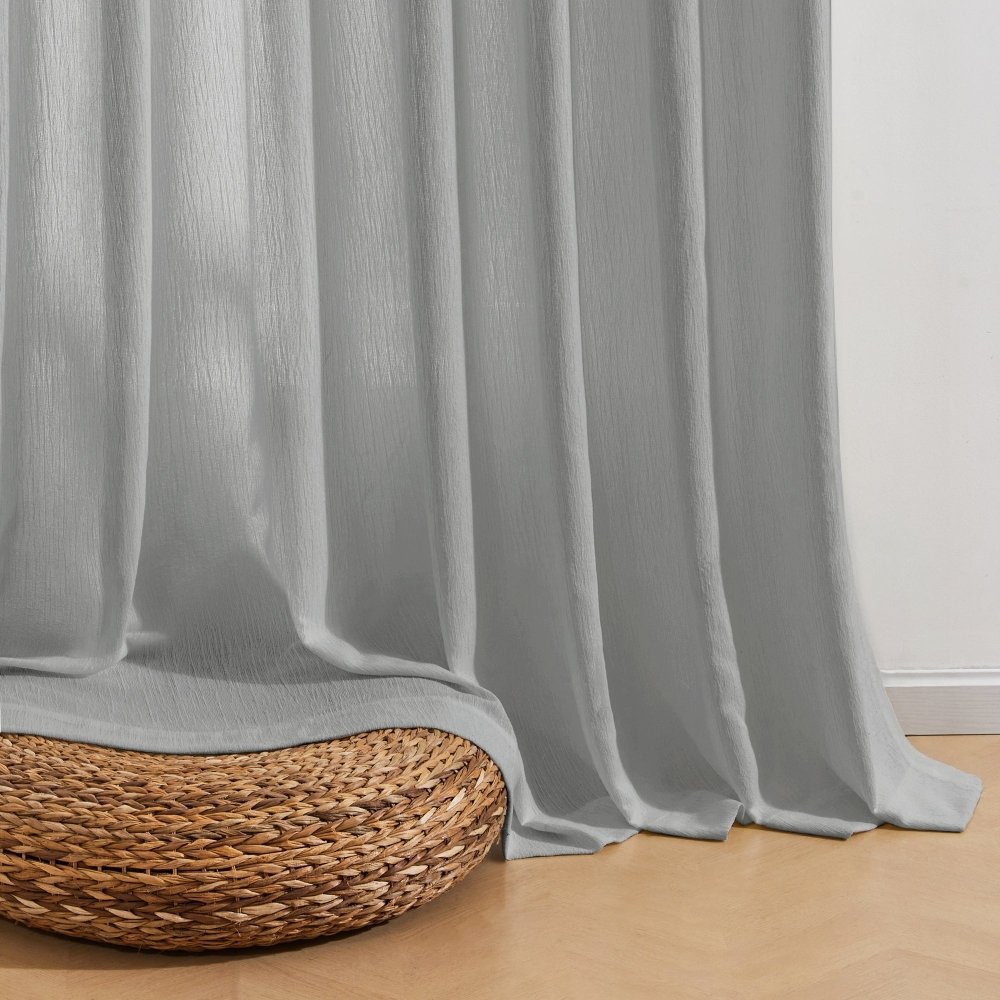 Agnes Vertical Textured Custom Sheer Curtains - Deconovo US