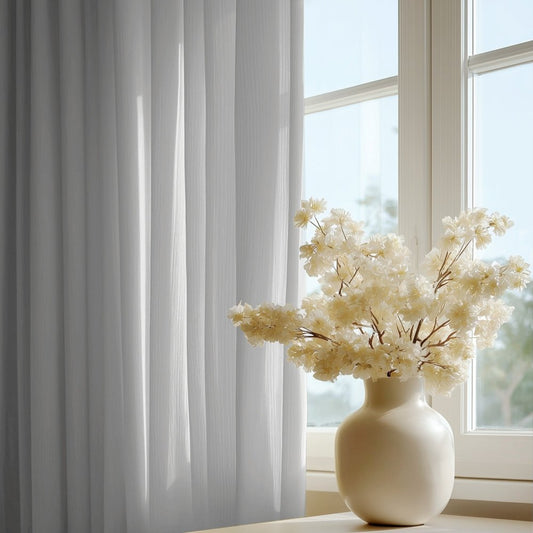 Agnes Vertical Textured Custom Sheer Curtains - Deconovo US