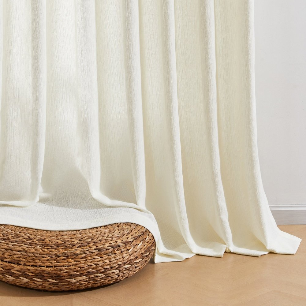 Agnes Vertical Textured Custom Sheer Curtains - Deconovo US