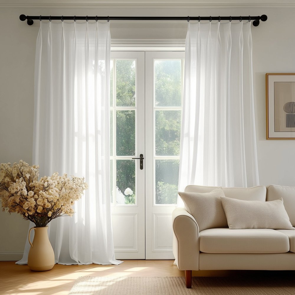 Agnes Vertical Textured Custom Sheer Curtains - Deconovo US