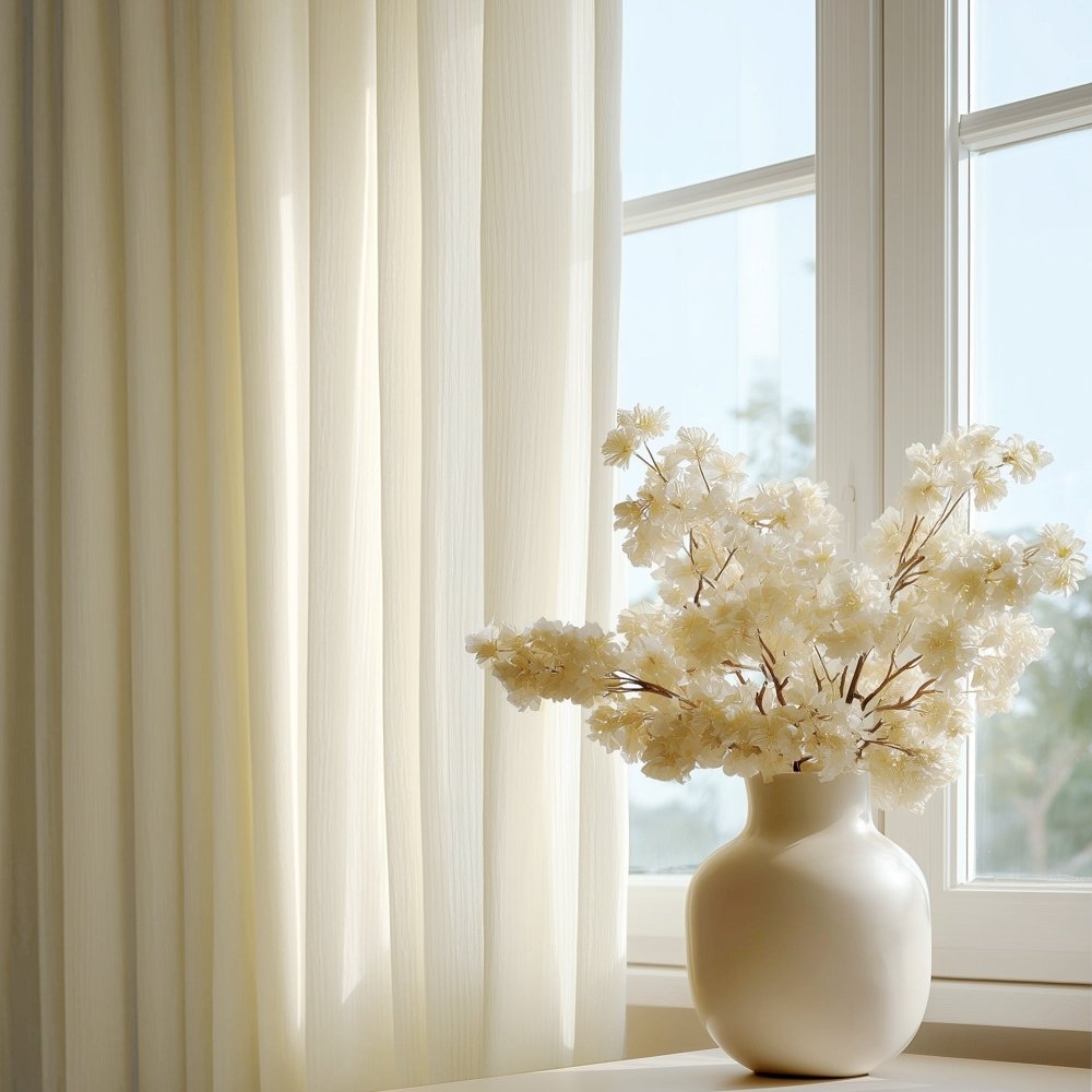 Agnes Vertical Textured Custom Sheer Curtains - Deconovo US