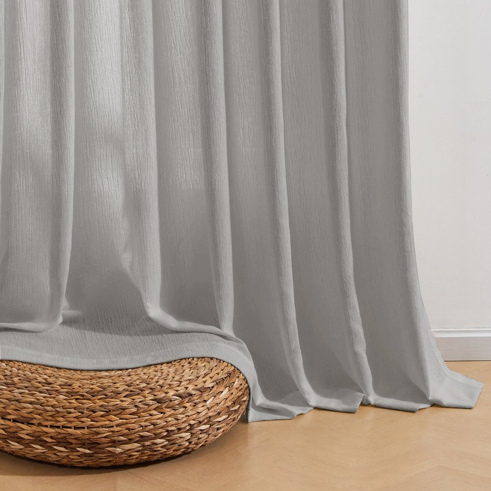 Agnes Vertical Textured Custom Sheer Curtains - Deconovo US