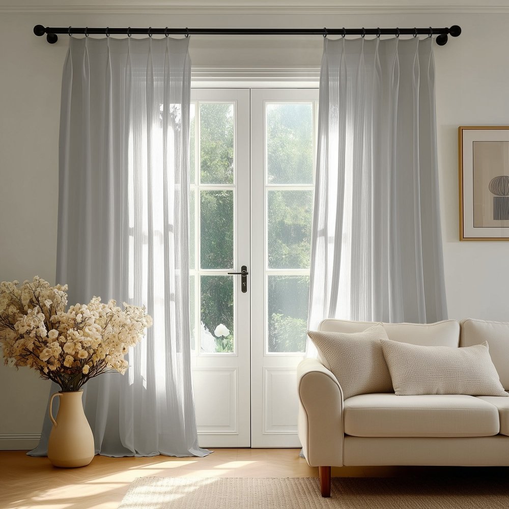 Agnes Vertical Textured Custom Sheer Curtains - Deconovo US