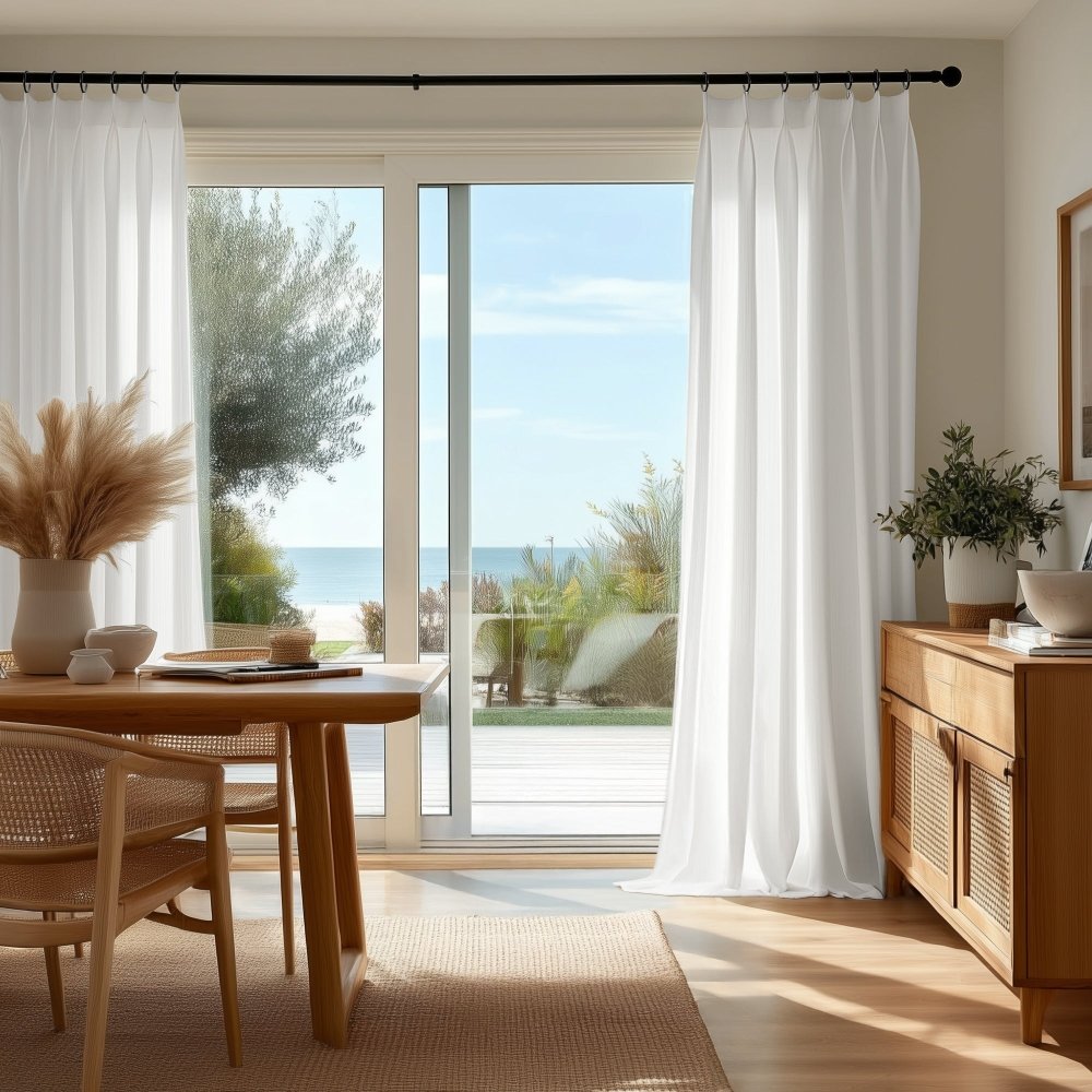 Agnes Vertical Textured Custom Sheer Curtains - Deconovo US