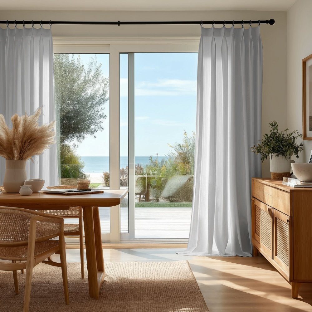 Agnes Vertical Textured Custom Sheer Curtains - Deconovo US