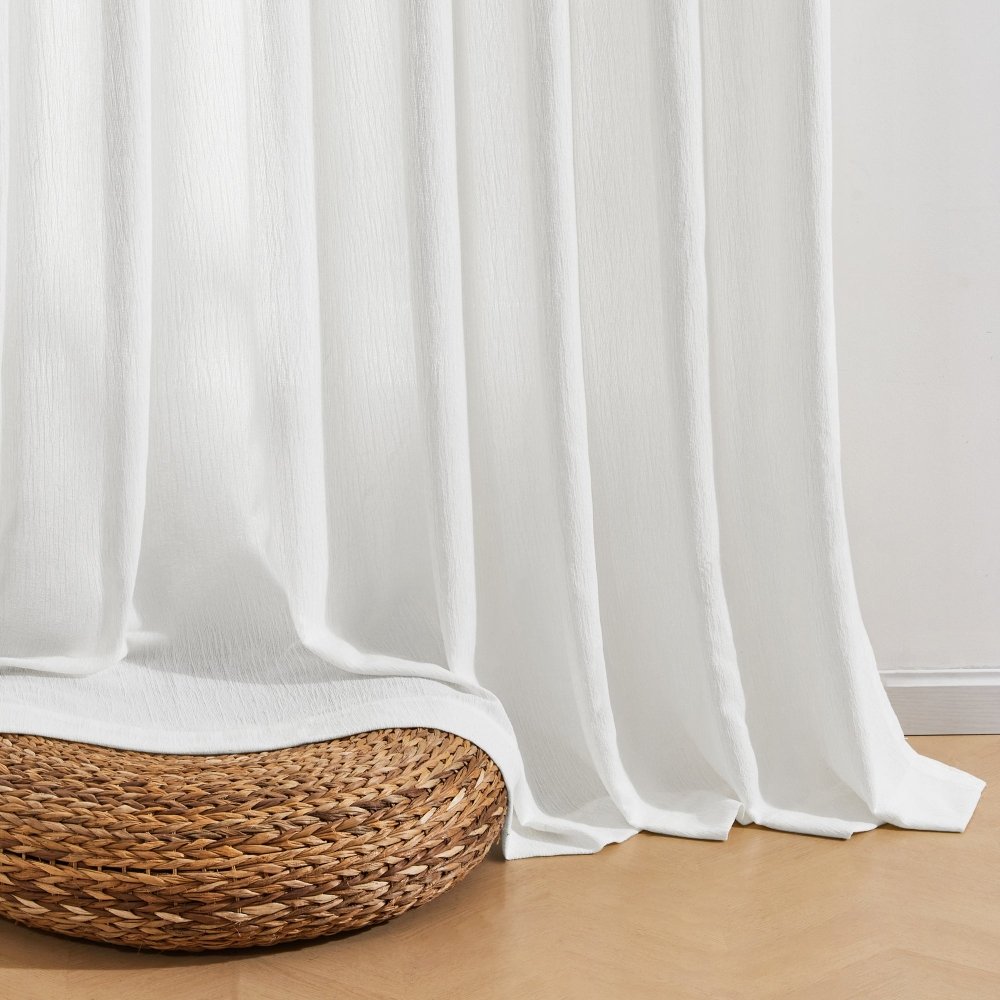 Agnes Vertical Textured Custom Sheer Curtains - Deconovo US