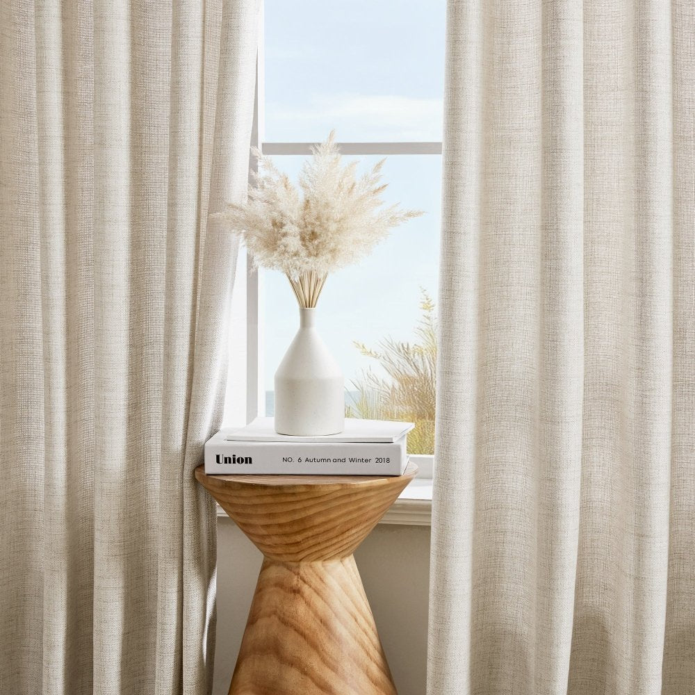 Alva Textured Linen Look Custom Blackout Curtains - Deconovo US