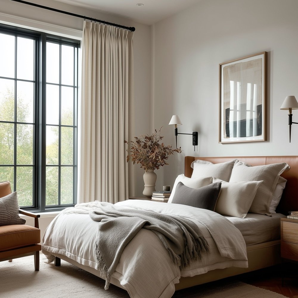 Alva Textured Linen Look Custom Blackout Curtains - Deconovo US
