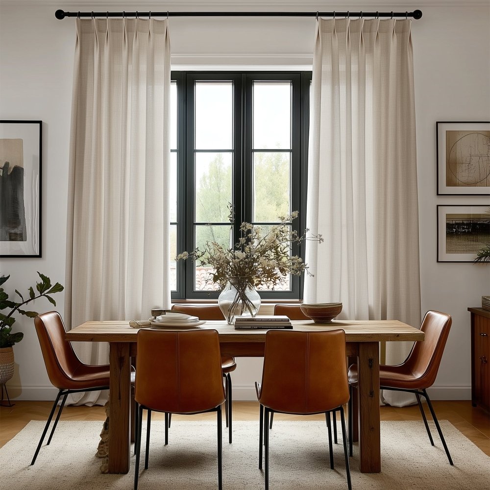 Alva Textured Linen Look Custom Blackout Curtains - Deconovo US