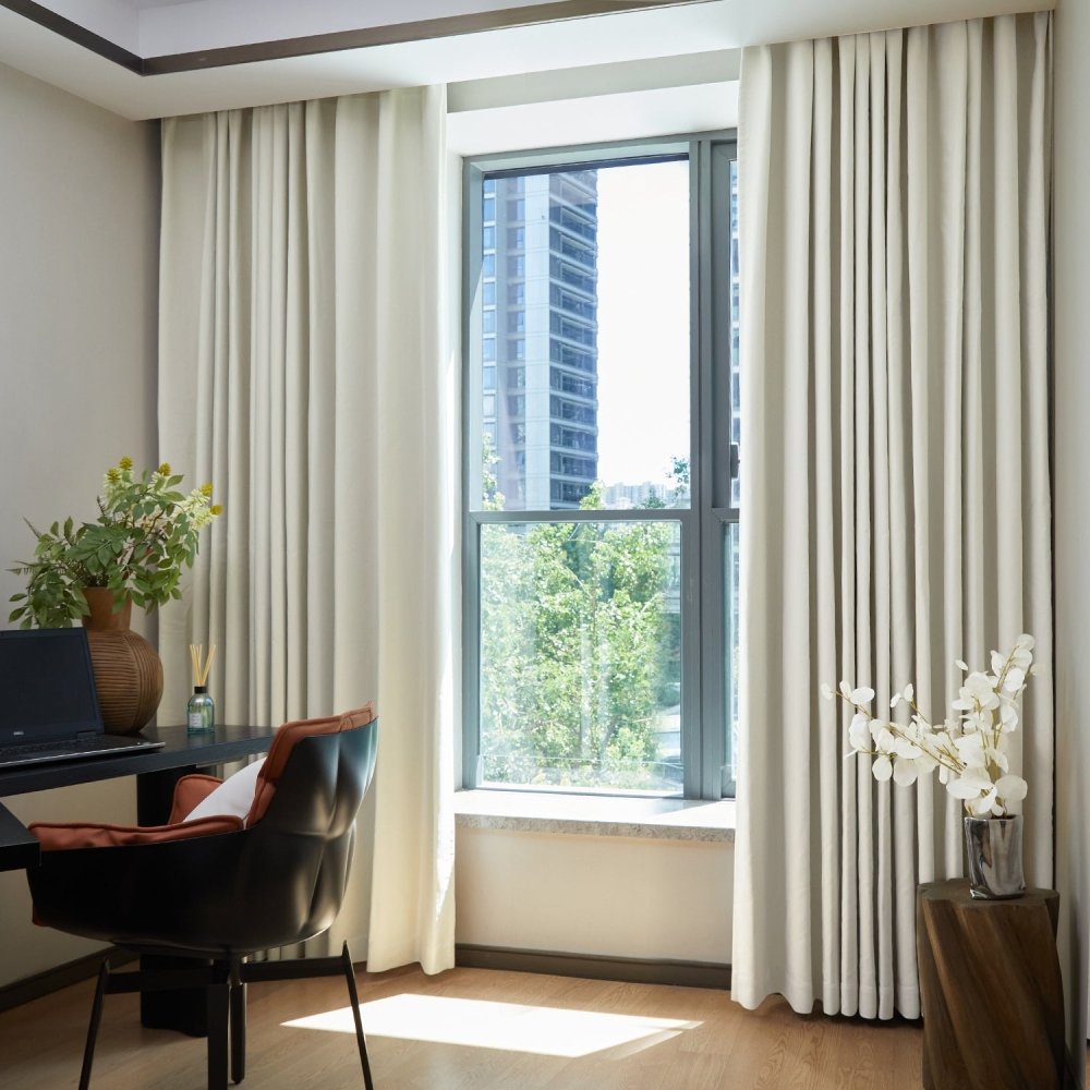 Aspasia Custom Cotton Blend Blackout Curtains - Deconovo US