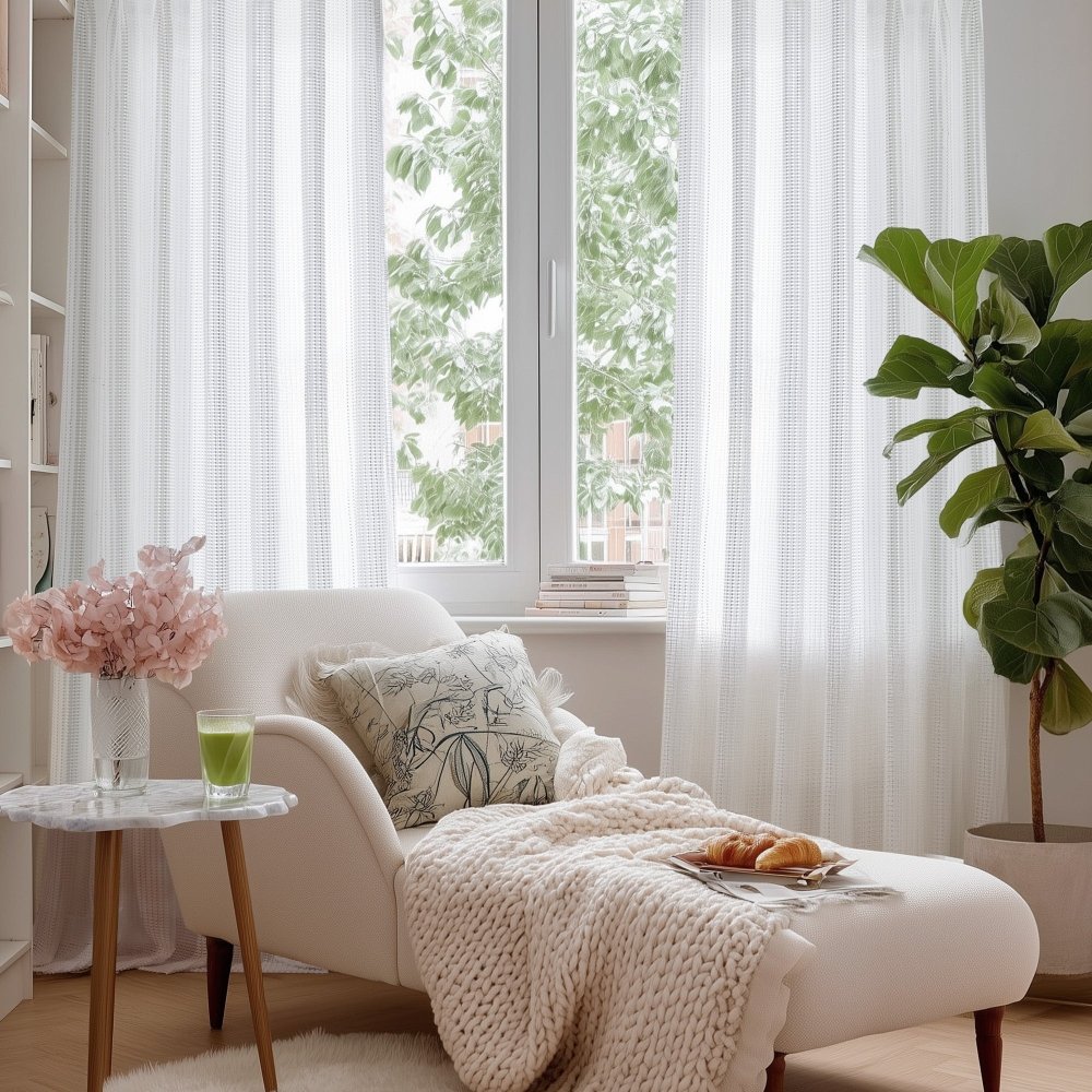 Beverly 3D Textured Voile Sheer Curtains - Deconovo US