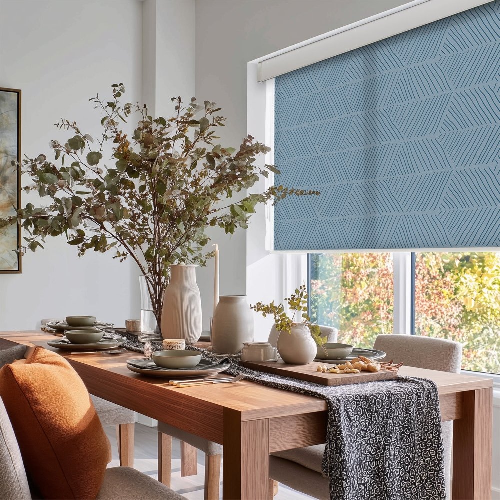 Bohome Rattan Custom Designer Print Semi - Blackout Roller Blinds - Deconovo US