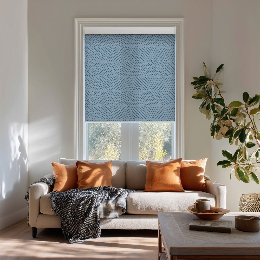 Bohome Rattan Custom Designer Print Semi - Blackout Roller Blinds - Deconovo US