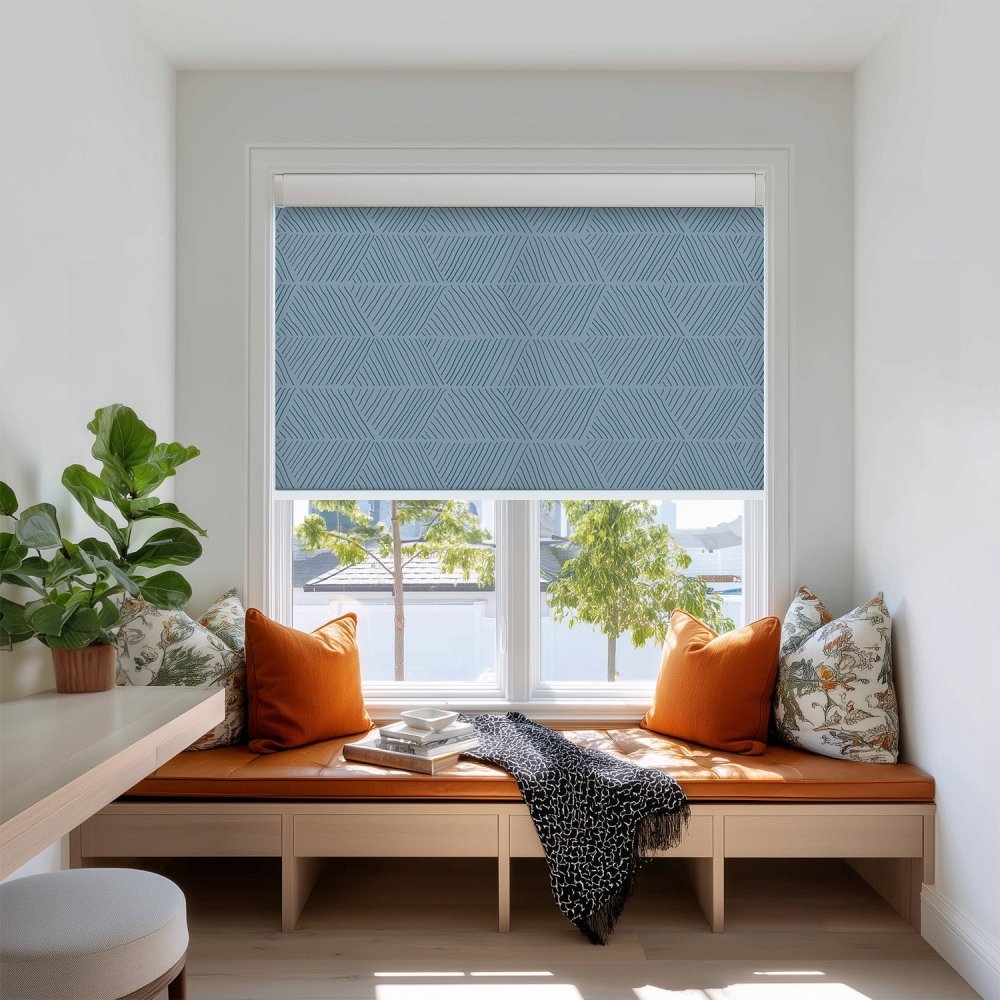 Bohome Rattan Custom Designer Print Semi - Blackout Roller Blinds - Deconovo US