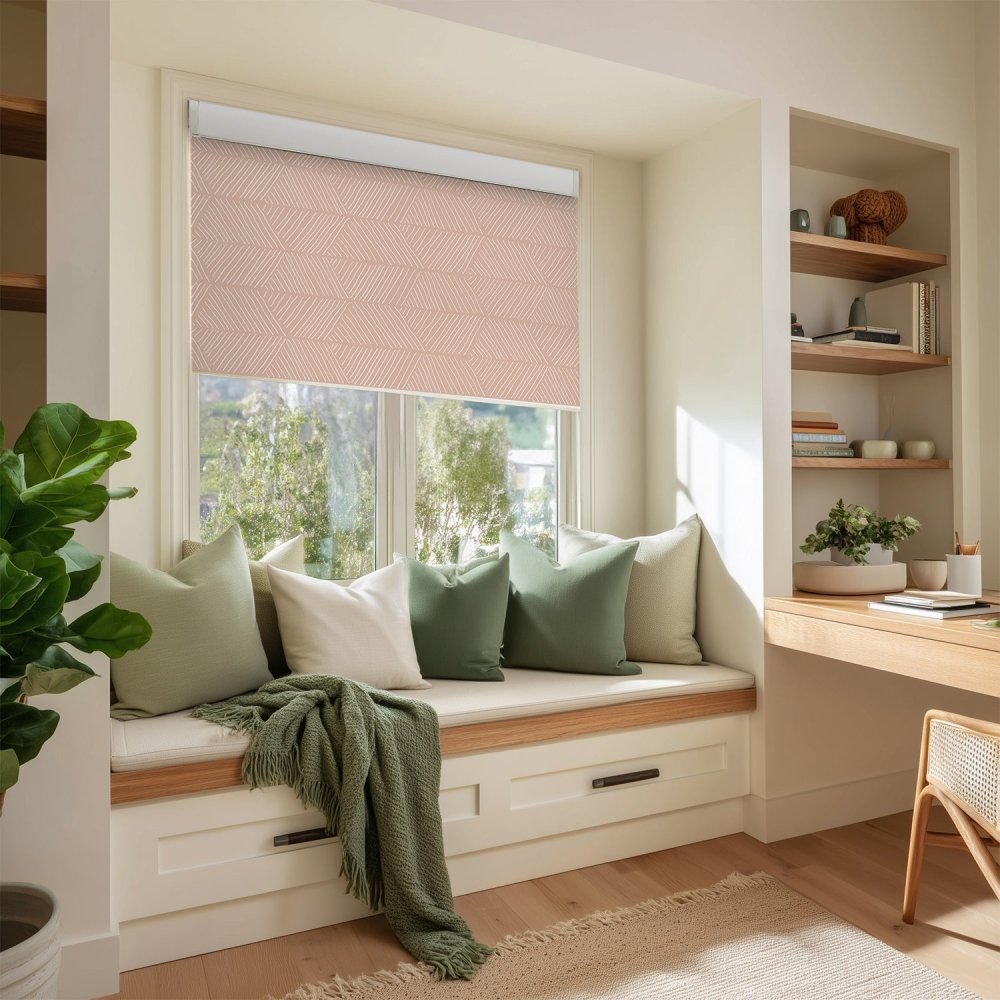 Bohome Rattan Custom Designer Print Semi - Blackout Roller Blinds - Deconovo US