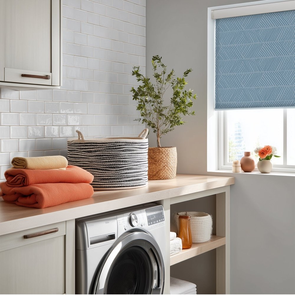 Bohome Rattan Custom Designer Print Semi - Blackout Roller Blinds - Deconovo US