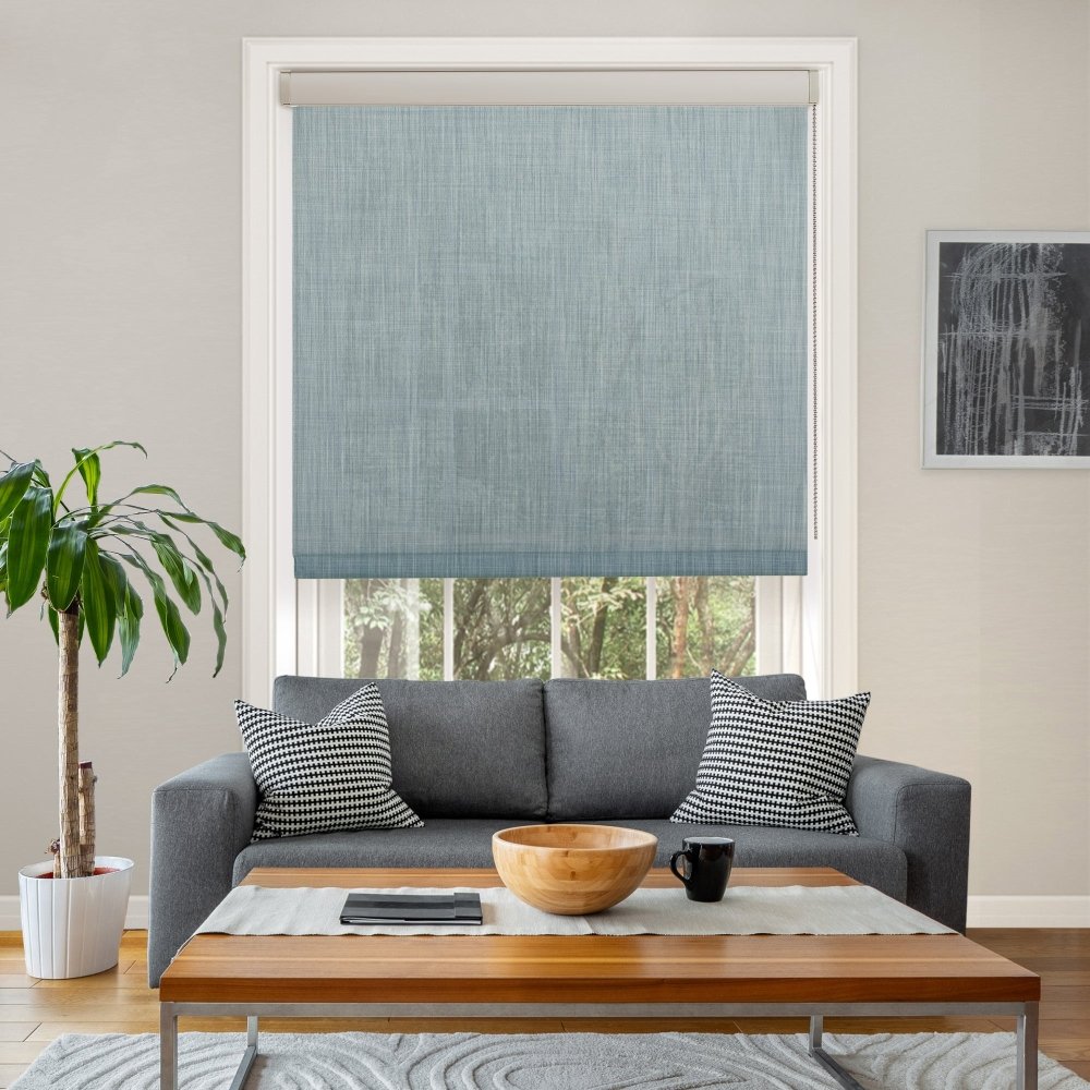 Clara Custom Linen Light Filtering Roller Blinds - Deconovo US