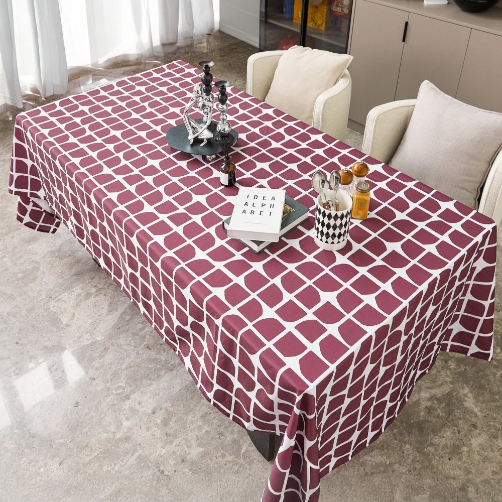 Classic Block Waterproof Tablecloth - Deconovo US