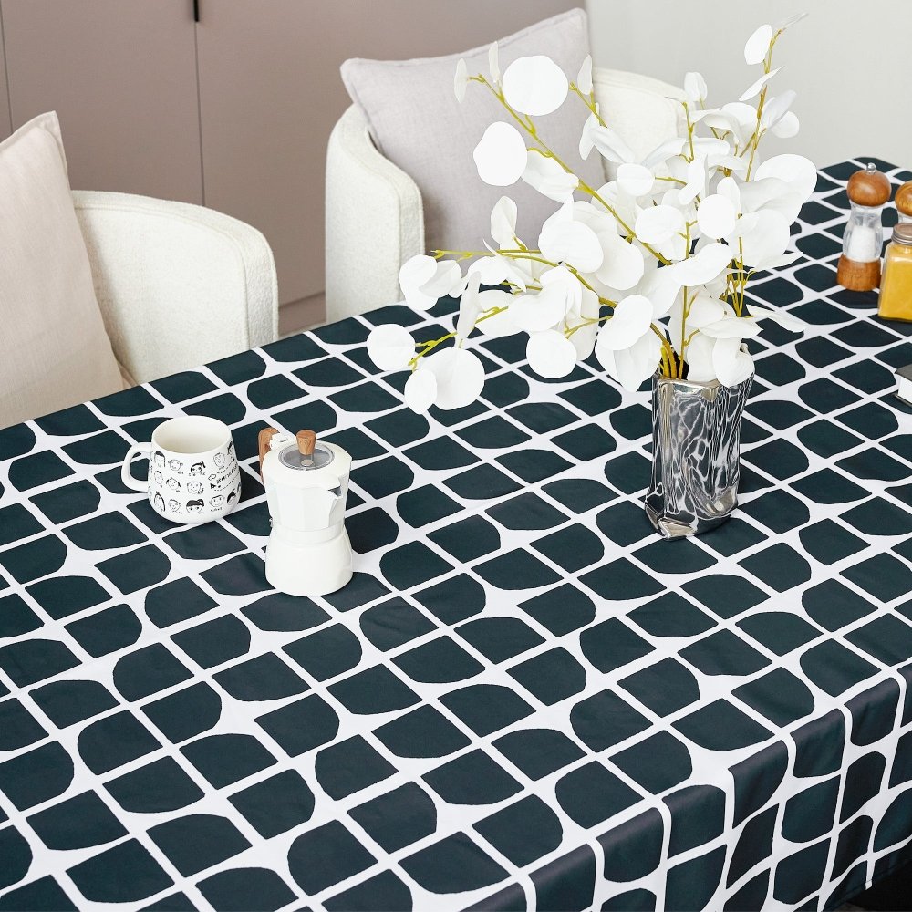 Classic Block Waterproof Tablecloth - Deconovo US