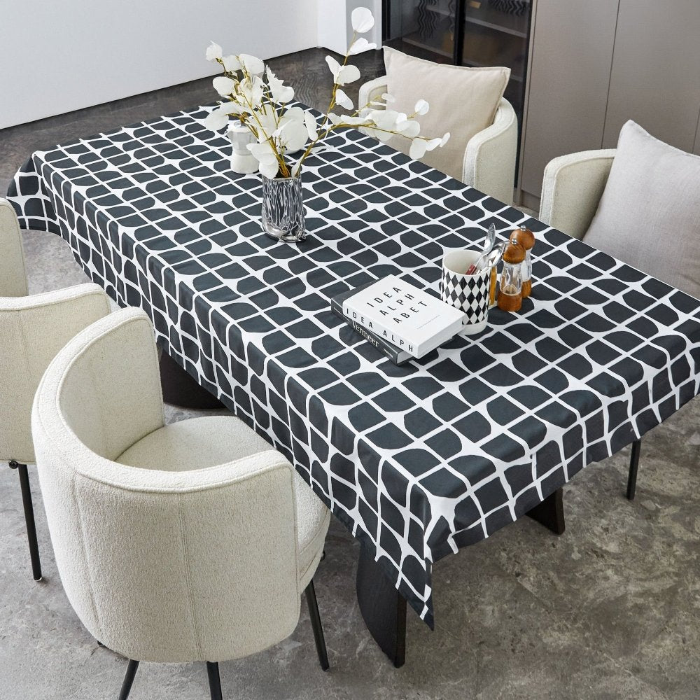 Classic Block Waterproof Tablecloth - Deconovo US