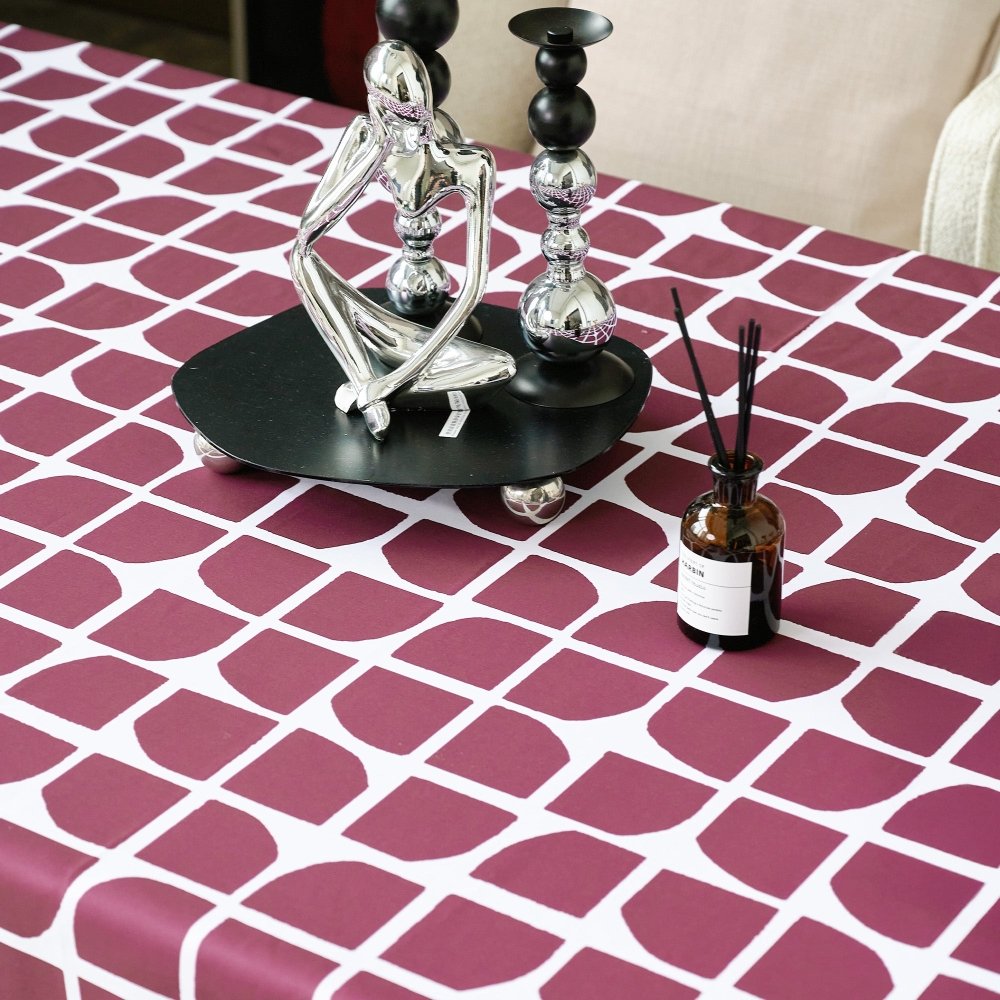 Classic Block Waterproof Tablecloth - Deconovo US