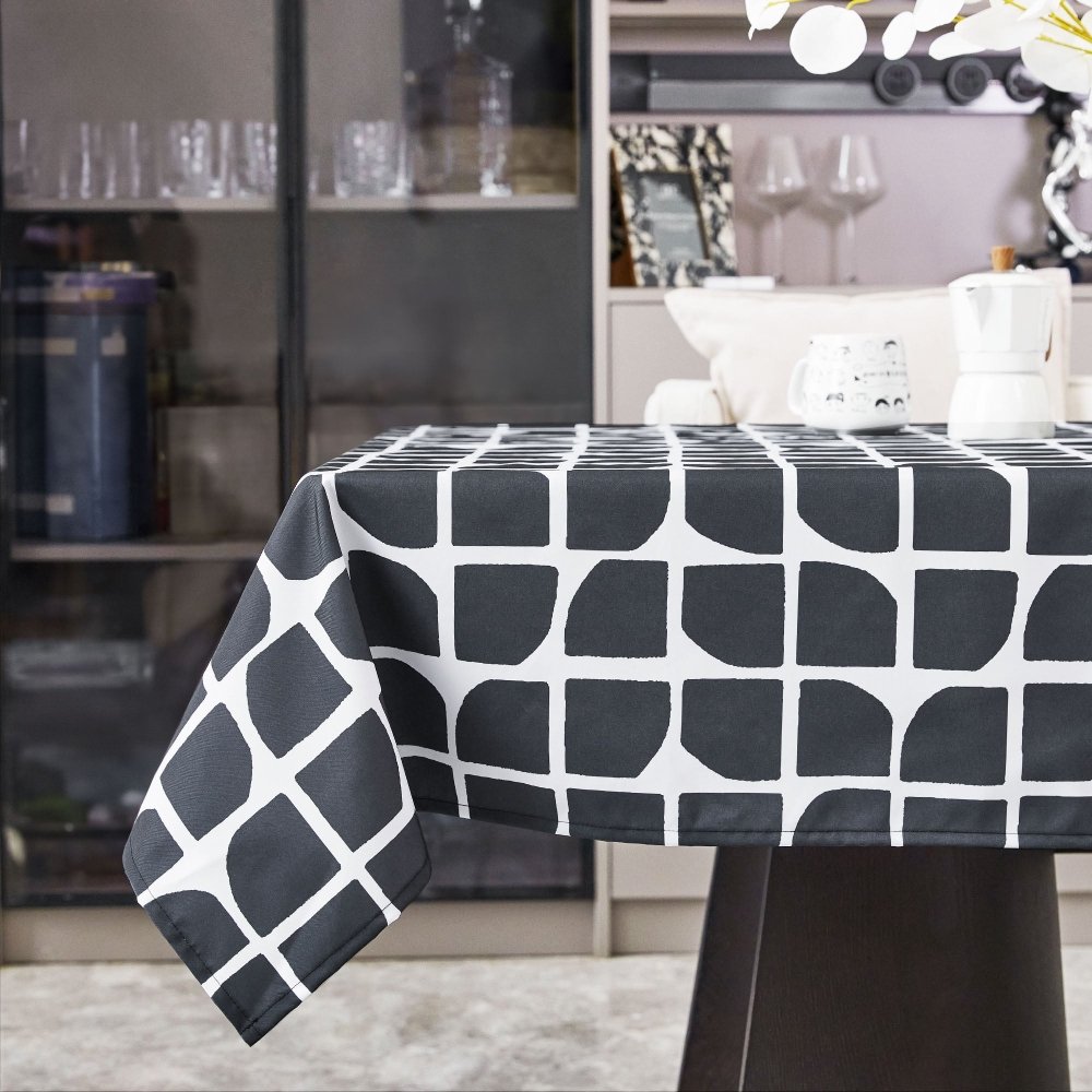 Classic Block Waterproof Tablecloth - Deconovo US