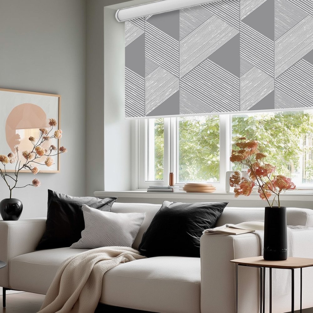 Classic Custom Pleat Print Full Blackout Roller Blinds - Deconovo US