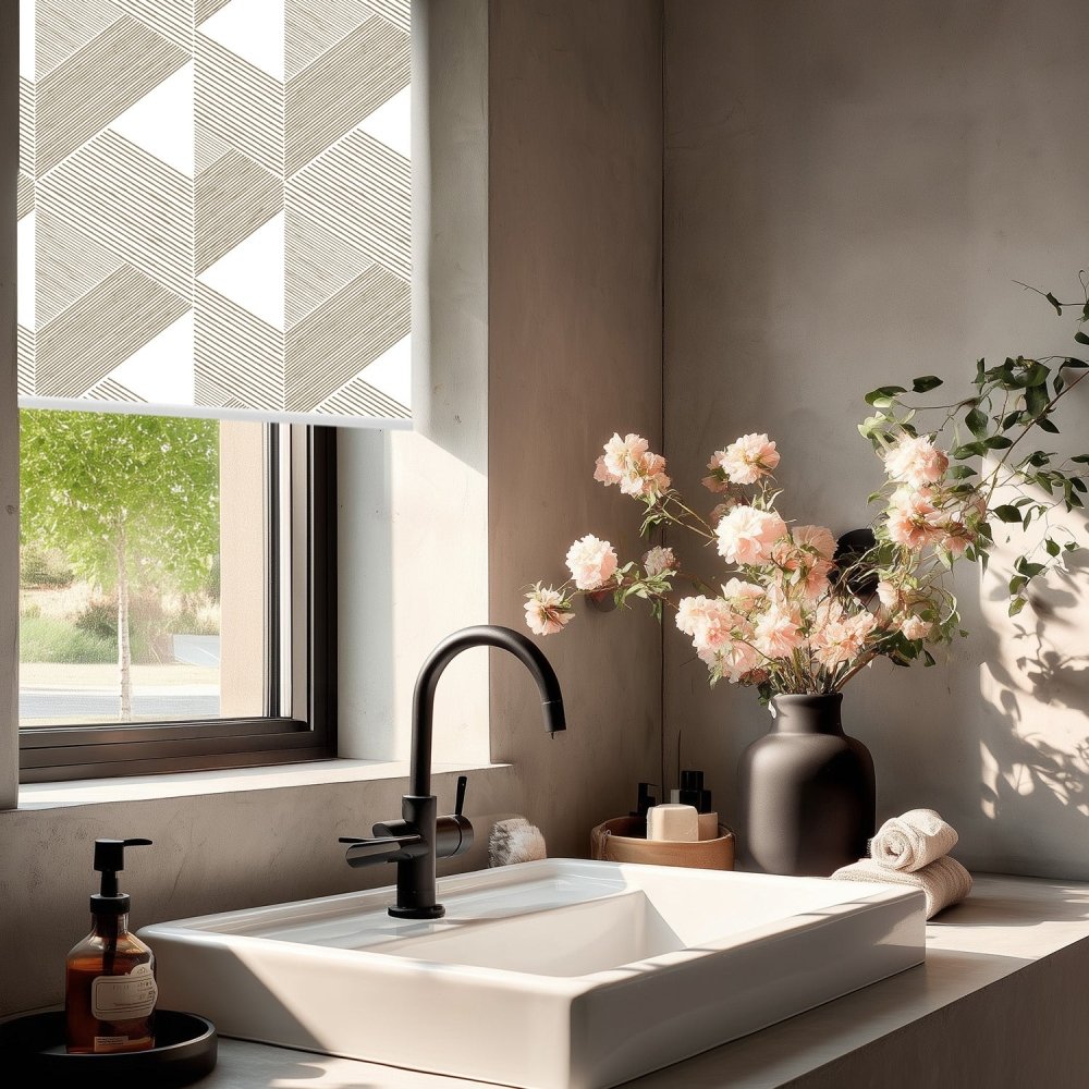 Classic Custom Pleat Print Full Blackout Roller Blinds - Deconovo US