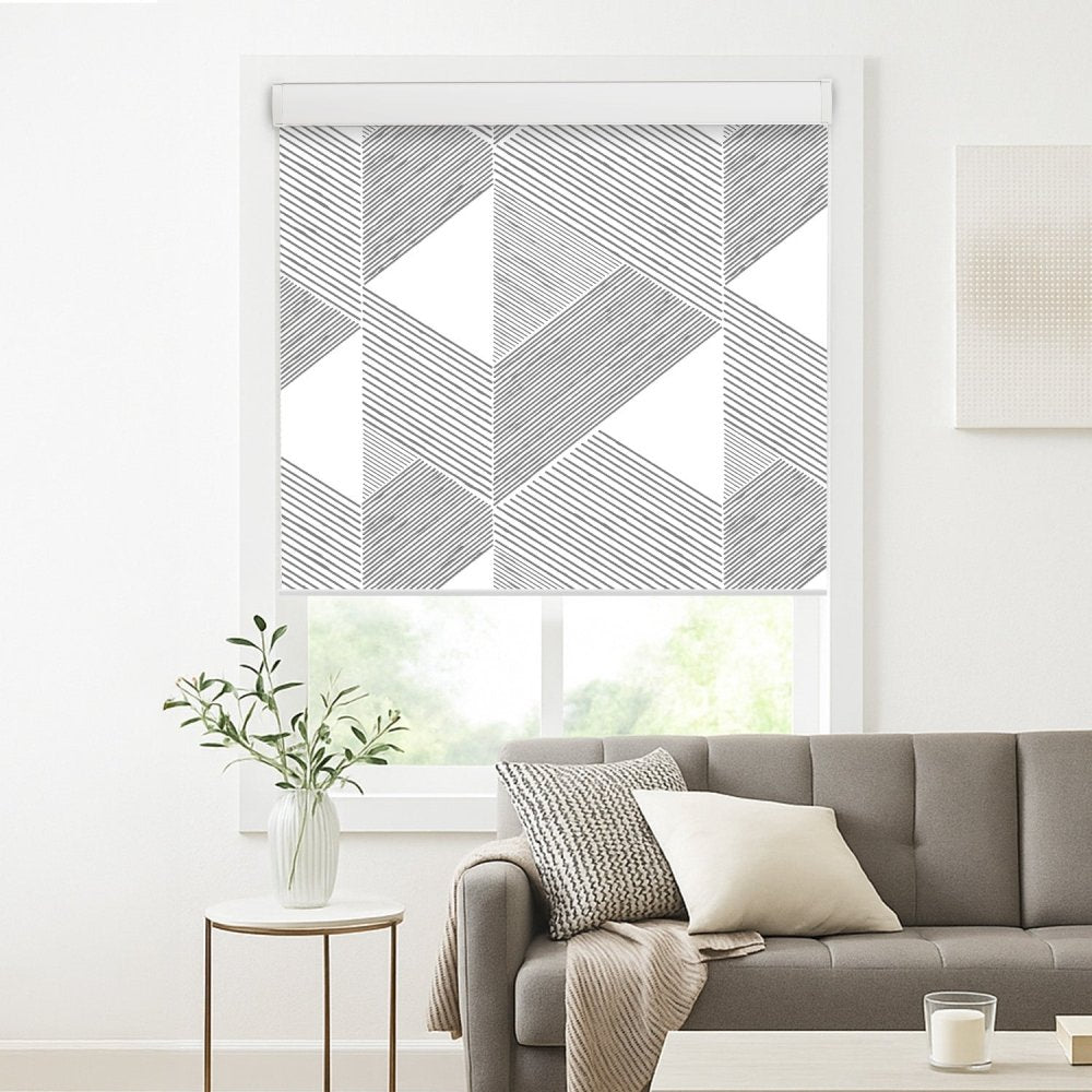 Classic Custom Pleat Print Full Blackout Roller Blinds - Deconovo US