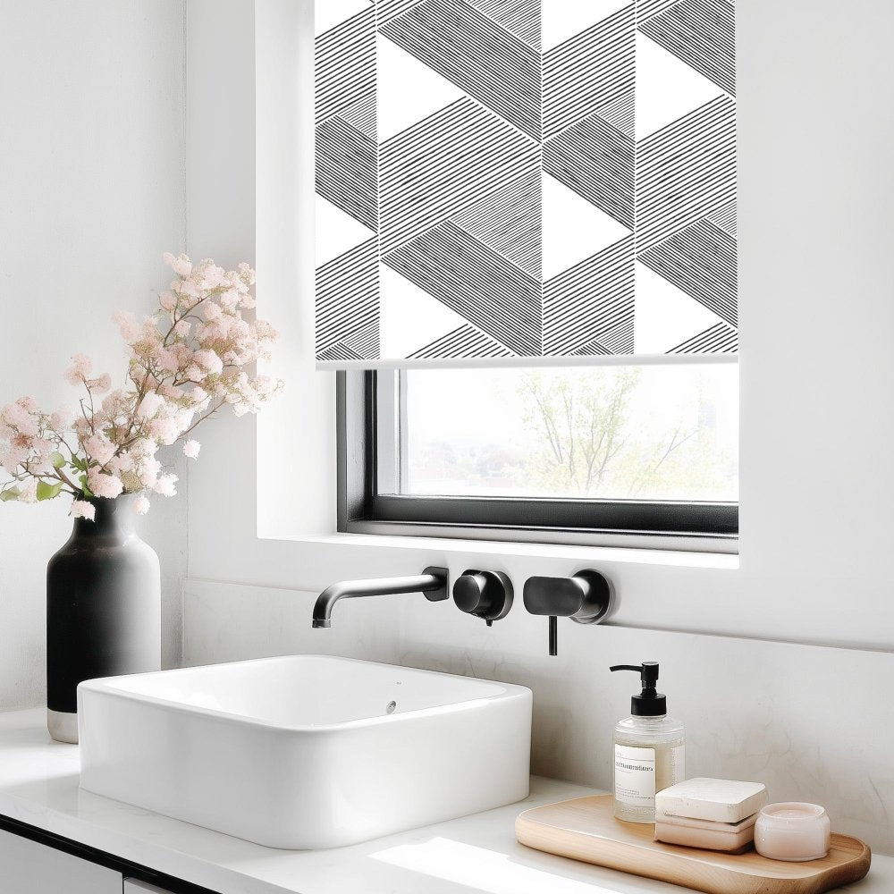 Classic Custom Pleat Print Full Blackout Roller Blinds - Deconovo US