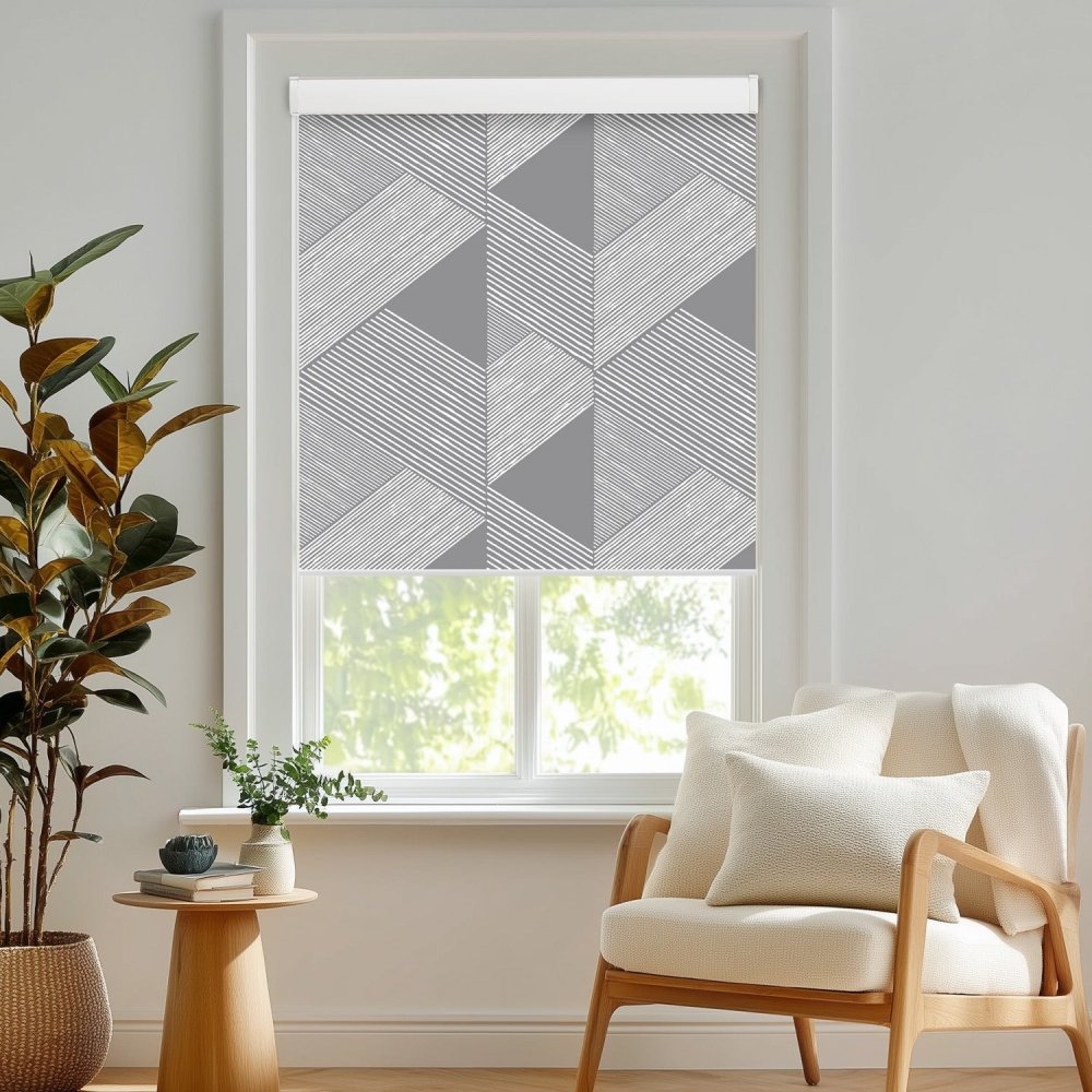 Classic Custom Pleat Print Full Blackout Roller Blinds - Deconovo US