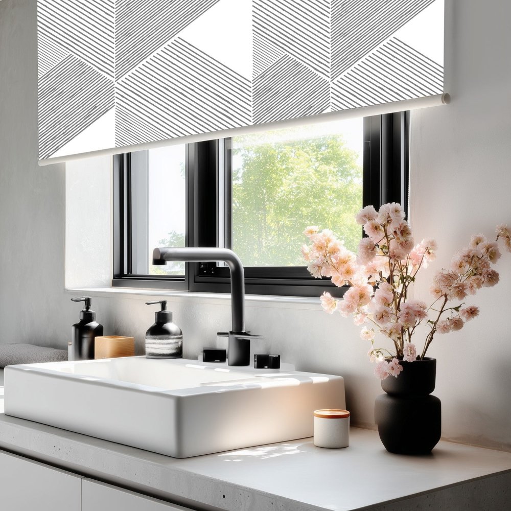 Classic Custom Pleat Print Full Blackout Roller Blinds - Deconovo US