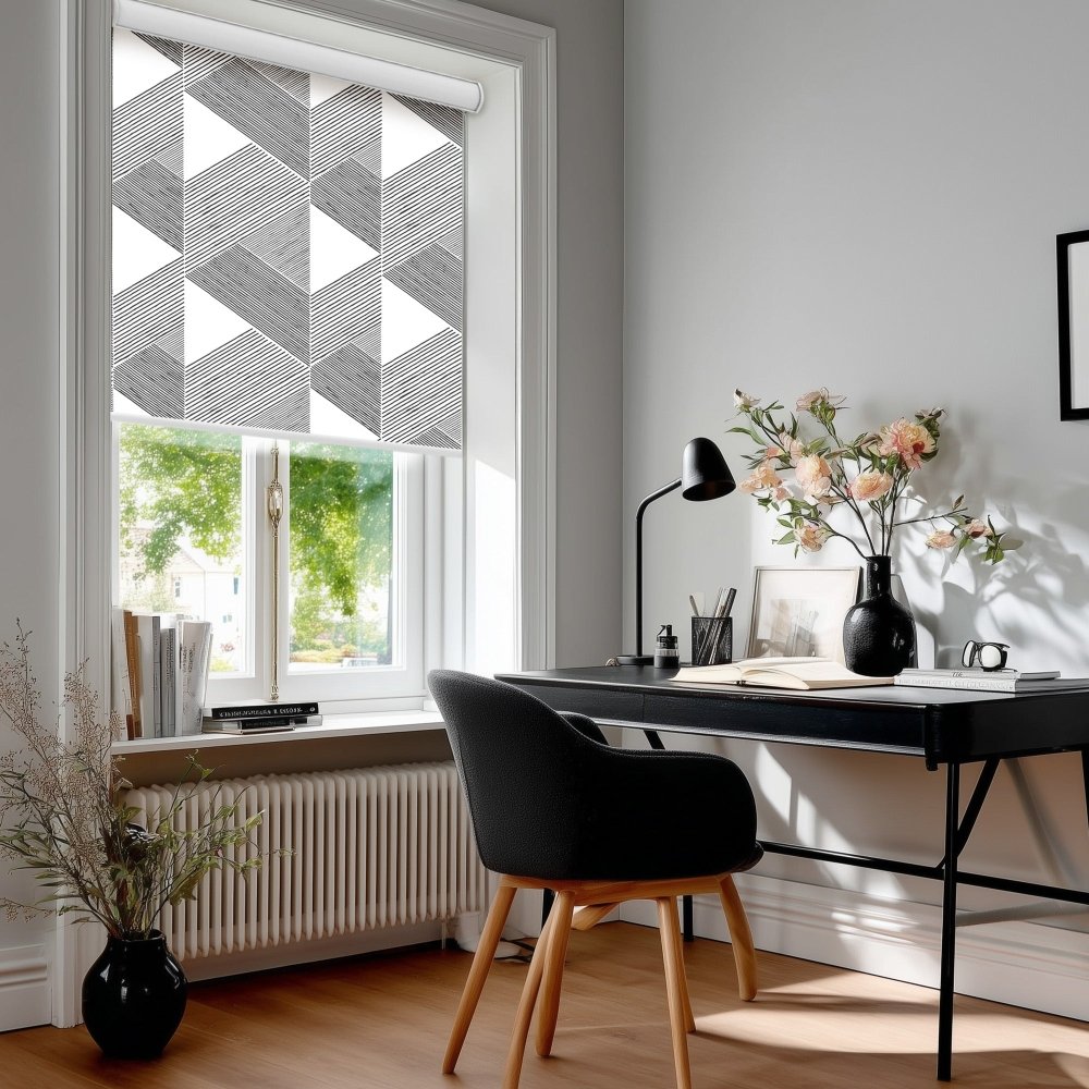 Classic Custom Pleat Print Full Blackout Roller Blinds - Deconovo US
