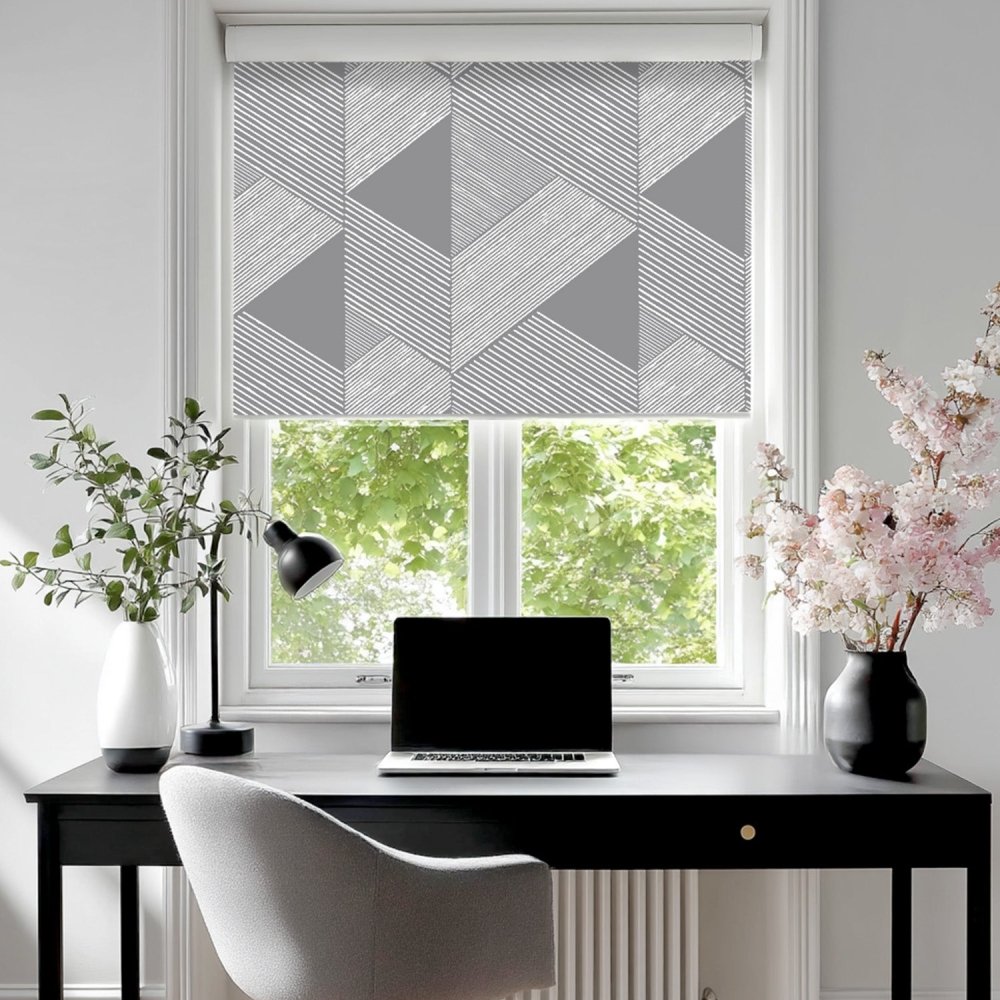 Classic Custom Pleat Print Full Blackout Roller Blinds - Deconovo US