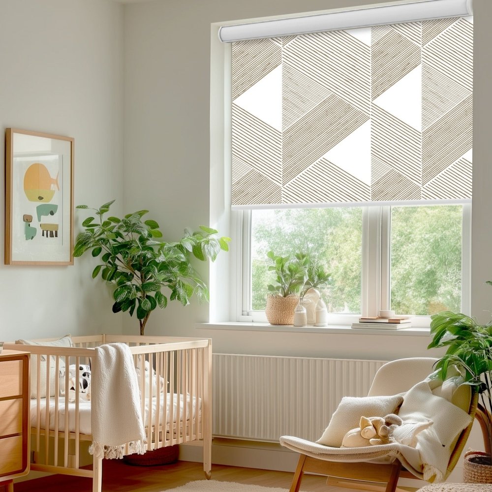 Classic Custom Pleat Print Full Blackout Roller Blinds - Deconovo US