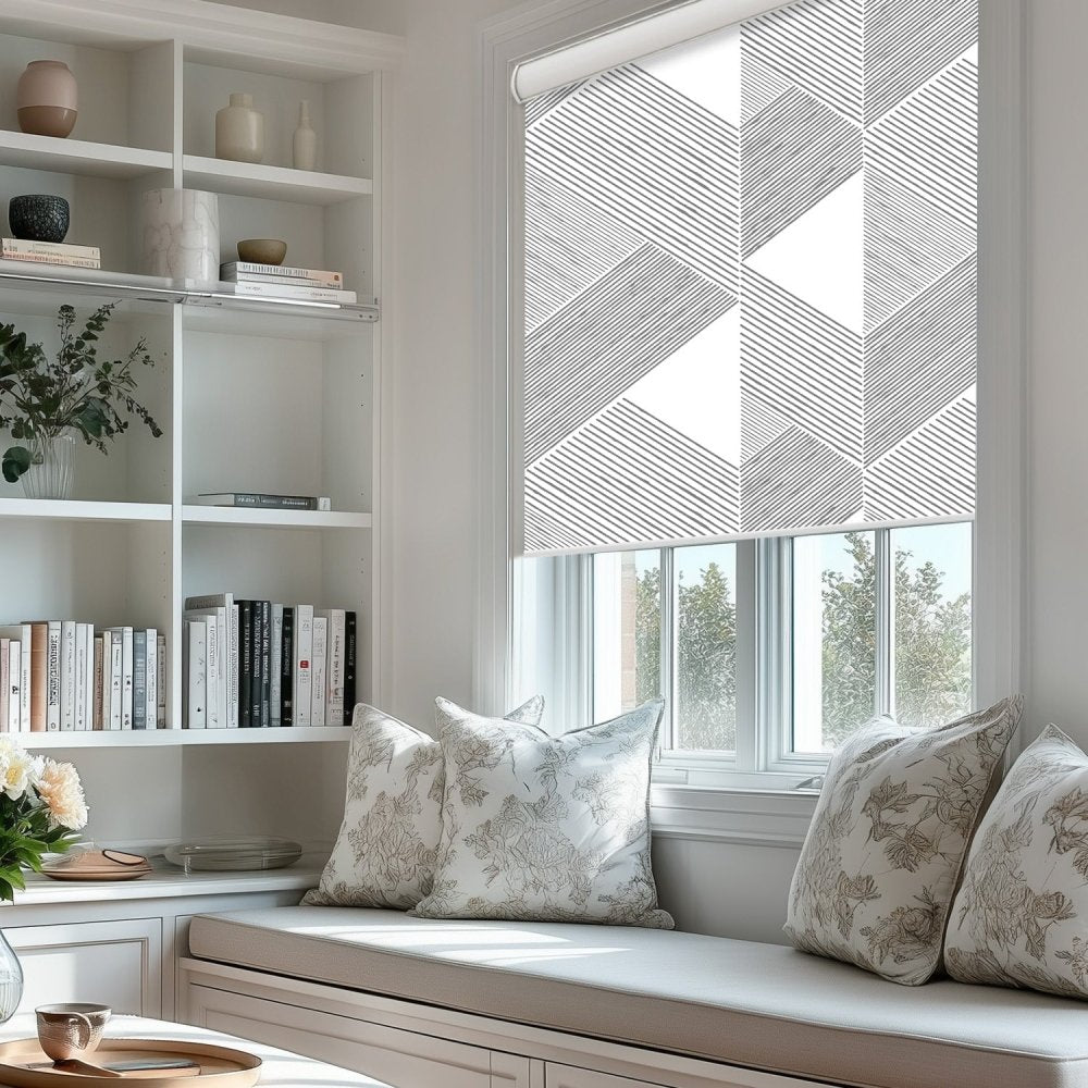 Classic Custom Pleat Print Full Blackout Roller Blinds - Deconovo US