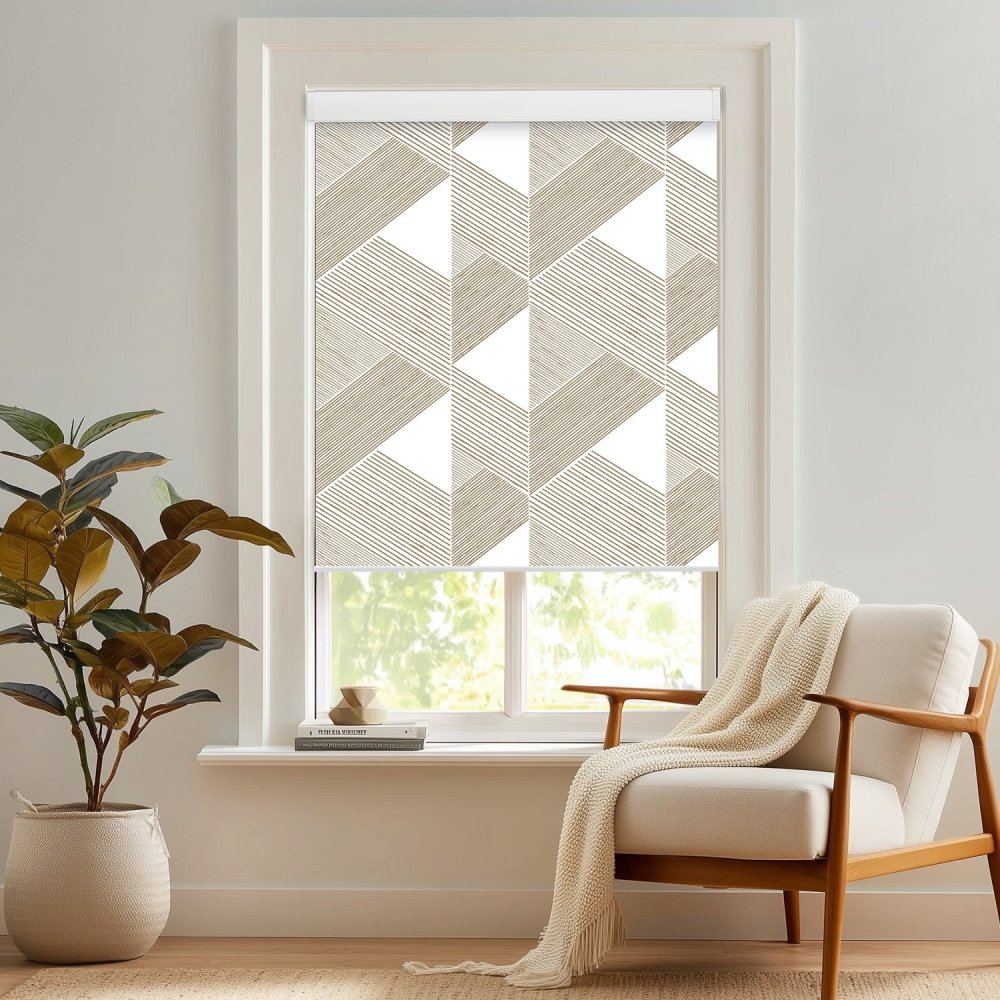 Classic Custom Pleat Print Full Blackout Roller Blinds - Deconovo US
