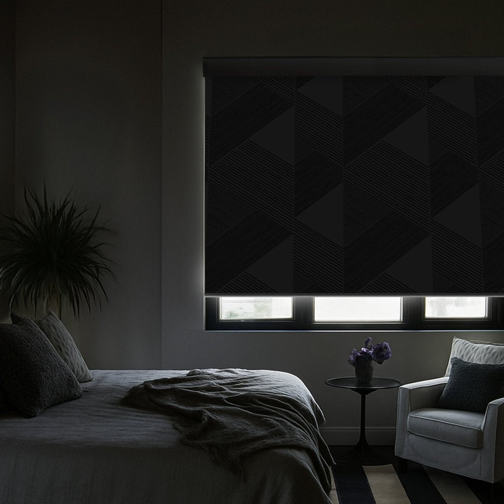 Classic Custom Pleat Print Full Blackout Roller Blinds - Deconovo US
